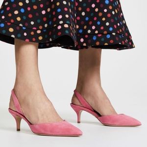 NIB PAUL ANDREW Rhea 55mm Crackled Metallic Leather Slingback Heel Pumps sz 38